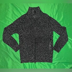 100% Wool Everlane Black and White Zip-Up Sweater size XS